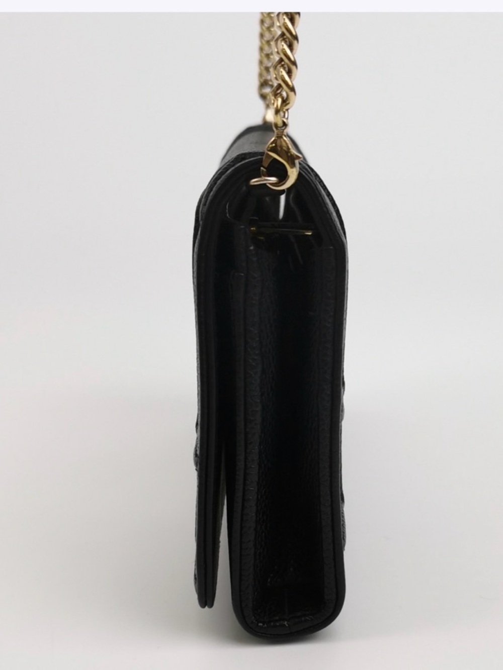 Diorama Black Leather Crossbody with Gold Shield Clasp - Picture 3 of 9